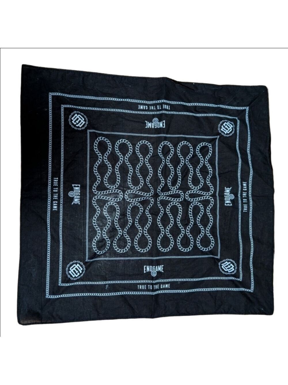 🎒BOGO🎒 End Game Black And Silver Bandana With Chain Link Print